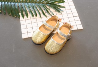 Gold/Silver/Lavender Sequin Wedding Flower Girl Shoes Baby Kids Bow Flats Princess Shoes