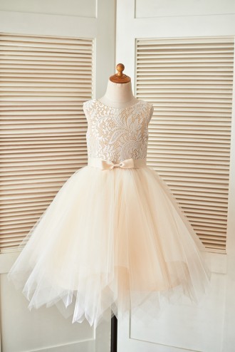 Princessly.com-K1003405-Champagne Lace Tulle Wedding Flower Girl Dress with Uneven Tulle Hem-20