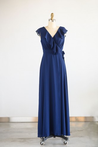 Princessly.com-K1003979-Navy Blue Chiffon Wrap Wedding Bridesmaid Dress-20