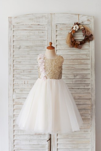 Princessly.com-K1004057-Champagne Sequin Tulle V Back Wedding Party Flower Girl Dress-20