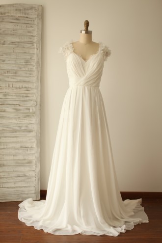 Princessly.com-K1003273-A Line Cap Sleeves Lace Chiffon Wedding Dress with Sweep Train-20