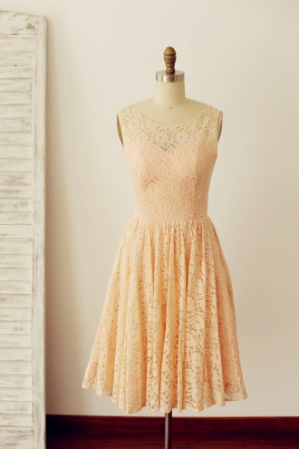 Princessly.com-K1000216-Peach Pink Lace Deep V Back Short Bridesmaid Dress with bow-20