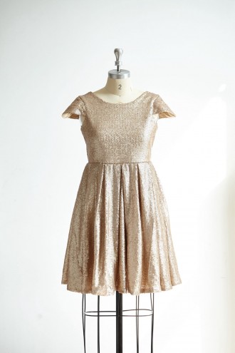 Princessly.com-K1000307-Cap Sleeves Champagne Gold Sequin Short Prom Party Cocktail Dress-20