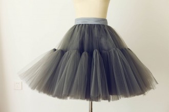 Princessly.com-K1000270-Grey Tulle Skirt/Short Woman Skirt-20