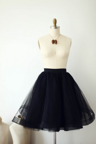 Princessly.com-K1000287-Black Horsehair Tulle Skirt/Short Women Skirt-20