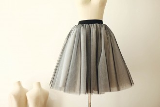 Princessly.com-K1000259-Black Tulle Ivory Lining TUTU Skirt/Short Women Skirt-20