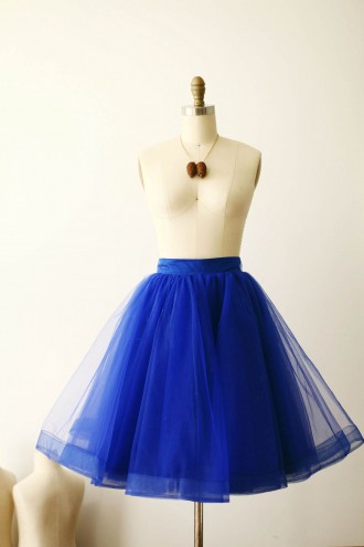 Princessly.com-K1000261-Royal Blue Tulle Skirt/Short Woman Skirt-20