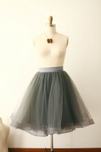 Princessly.com-K1000262-Silver Gray Tulle Skirt/Short Woman Skirt-20