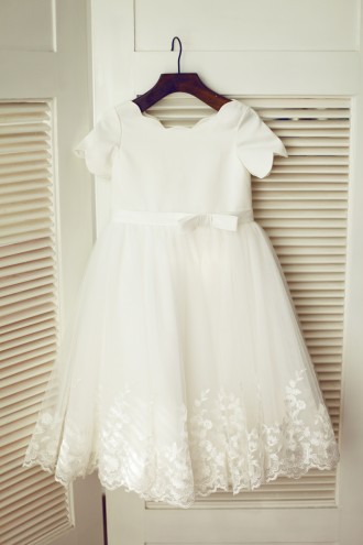 Princessly.com-K1003335-Ivory Satin Lace Tulle Wedding Flower Girl Dress with Short Sleeves-20