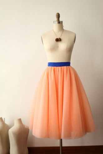 Princessly.com-K1000275-Coral Tulle Skirt/Short Woman Skirt-20