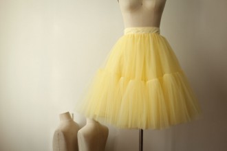 Princessly.com-K1000271-Yellow Tulle Skirt/Short Woman Skirt-20