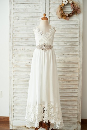 Princessly.com-K1003680-Boho Beach Lace Chiffon Backless Long Wedding Flower Girl Dress with Belt-20
