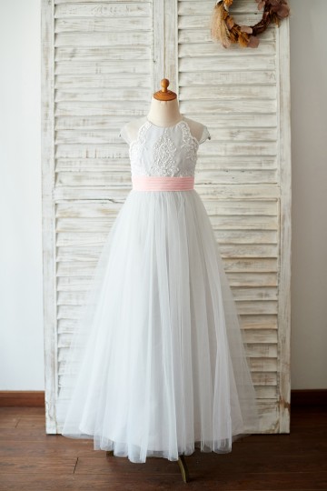 Princessly.com-K1003816-Princess Cap Sleeves Silver Gray Lace Tulle Wedding Flower Girl Dress-20
