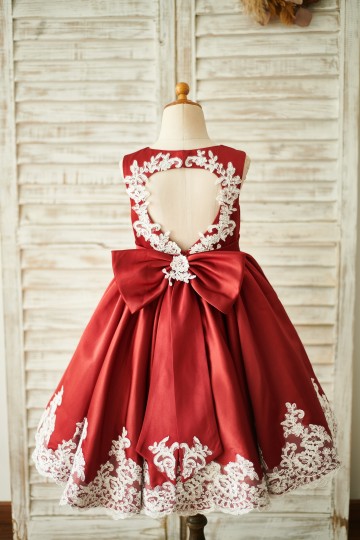 Princessly.com-K1003854-Burgundy Satin Ivory Lace Keyhole Back Wedding Flower Girl Dress-20