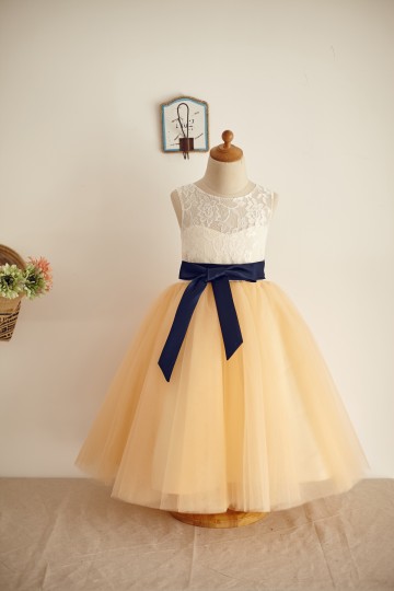 Princessly.com-K1003963-Ivory Lace Champagne Tulle Wedding Flower Girl Dress with Belt-20