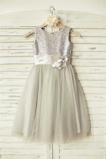 Princessly.com-K1000089-Silver Sequin Gray Tulle Flower Girl Dress-20