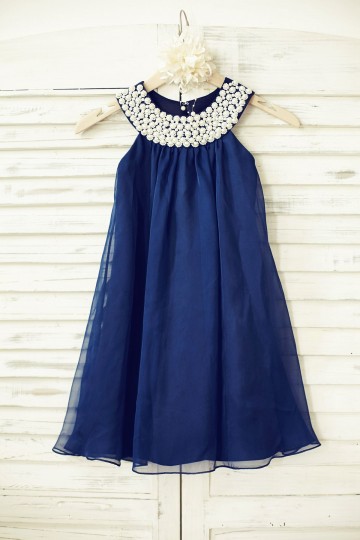 Princessly.com-K1000211-Boho Beach Navy Blue Chiffon Flower Girl Dress with pearl beaded neck-20