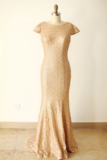 Princessly.com-K1000244-Cap Sleeves Champagne Gold Sequin V Back Long Wedding Bridesmaid Dress-20