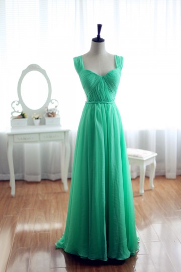 Princessly.com-K1001921-Blue Chiffon Bridesmaid Dress Prom Dress Open Back Party Dress-20