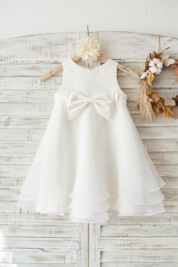 Princessly.com-K1003459-Boho Beach Ivory Satin Organza Wedding Flower Girl Dress with Bow-20