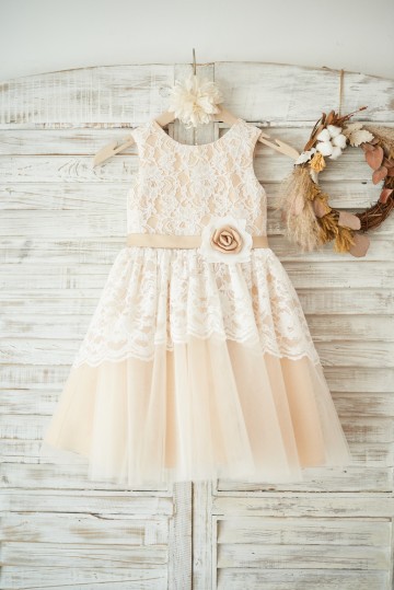 Princessly.com-K1003552-Ivory Lace Champagne Tulle Wedding Flower Girl Dress with Sash-20