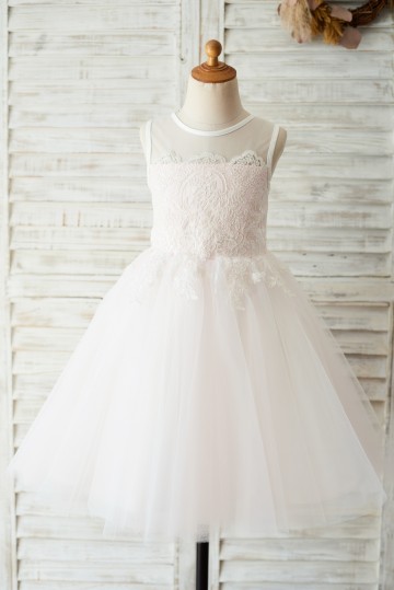 Princessly.com-K1003646-Ivory Lace Pink Tulle Wedding Flower Girl Dress with Keyhole Back-20