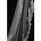 Princessly.com-K1000335-Cathedral Long Floor Length French Lace Trim Appliques Wedding Veil-01